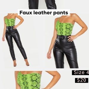 Faux leather pants